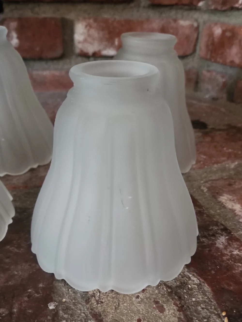 Set of 4 Frosted Glass Lamp Shades Bell Shape Replacement Vanity Light